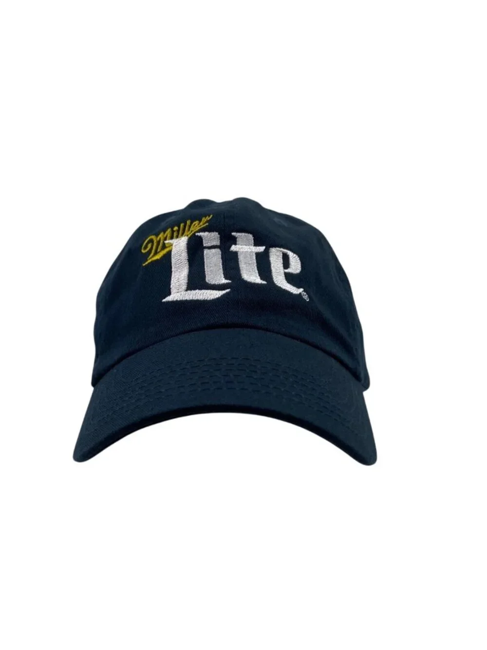 Miller Lite Navy Blue Adjustable Baseball Cap With Embroidered Logo